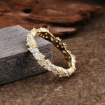 Vintage Mixed Cut Moissanite Eternity Wedding Band - Additional view