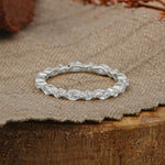 Vintage Marquise & Round Moissanite Full Eternity Wedding Band - Additional view