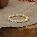 Vintage Marquise & Round Moissanite Full Eternity Wedding Band - Additional view