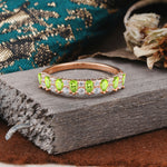 Natural Pear Cut Peridot Eternity Wedding Band - Additional view