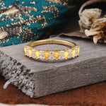 Natural Pear Cut Citrine Eternity Wedding Band - Additional view