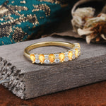 Natural Pear Cut Citrine Eternity Wedding Band - Additional view
