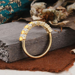Natural Pear Cut Citrine Eternity Wedding Band - Additional view