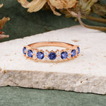 RoundCut Tanzanite Alternating Eternity Wedding Band - Additional view