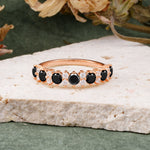 RoundCut Black Onyx Alternating Eternity Wedding Band - Additional view