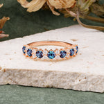 RoundCut Alexandrite Alternating Eternity Wedding Band - Additional view