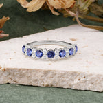 RoundCut Tanzanite Alternating Eternity Wedding Band - Additional view