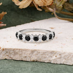 RoundCut Black Onyx Alternating Eternity Wedding Band - Additional view