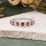 RoundCut Garnet Alternating Eternity Wedding Band - Additional view