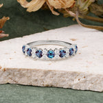 RoundCut Alexandrite Alternating Eternity Wedding Band - Additional view