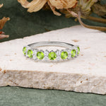 RoundCut Peridot Alternating Eternity Wedding Band - Additional view