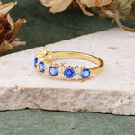 RoundCut Sapphire Alternating Eternity Wedding Band - Additional view