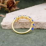 RoundCut Sapphire Alternating Eternity Wedding Band - Additional view