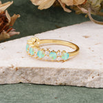 RoundCut Fire Opal Alternating Eternity Wedding Band - Additional view