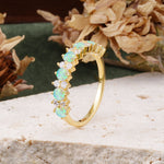 RoundCut Fire Opal Alternating Eternity Wedding Band - Additional view