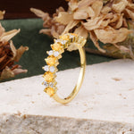 RoundCut Citrine Alternating Eternity Wedding Band - Additional view
