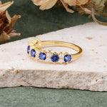RoundCut Tanzanite Alternating Eternity Wedding Band - Additional view