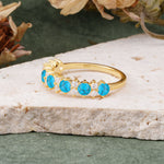 RoundCut Turquoise Alternating Eternity Wedding Band - Additional view