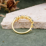RoundCut Black Rutilated Quartz Alternating Eternity Wedding Band - Additional view