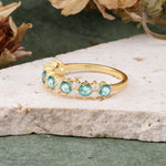 RoundCut Moss Agate Alternating Eternity Wedding Band - Additional view