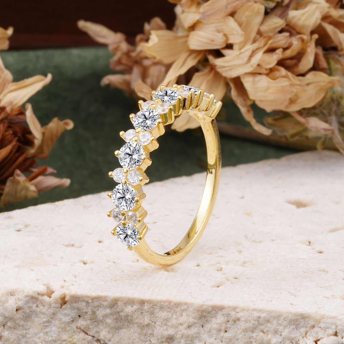 RoundCut Lab Diamond Alternating Eternity Wedding Band - Additional view