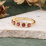 RoundCut Garnet Alternating Eternity Wedding Band - Additional view