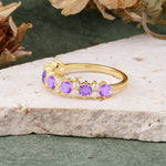 RoundCut Amethyst Alternating Eternity Wedding Band - Additional view