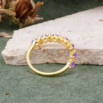 RoundCut Amethyst Alternating Eternity Wedding Band - Additional view