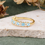 RoundCut Aquamarine Alternating Eternity Wedding Band - Additional view