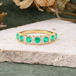 RoundCut Emerald Alternating Eternity Wedding Band - Additional view