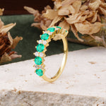 RoundCut Emerald Alternating Eternity Wedding Band - Additional view