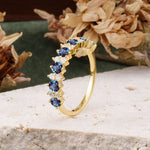 RoundCut Alexandrite Alternating Eternity Wedding Band - Additional view
