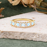 RoundCut Moonstone Alternating Eternity Wedding Band - Additional view