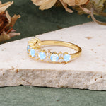 RoundCut Moonstone Alternating Eternity Wedding Band - Additional view