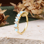 RoundCut Moonstone Alternating Eternity Wedding Band - Additional view