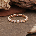 Vintage Milgrain Beaded Round Moissanite Full Eternity Wedding Band - Additional view