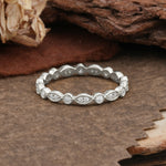 Vintage Milgrain Beaded Round Moissanite Full Eternity Wedding Band - Additional view