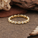 Vintage Milgrain Beaded Round Moissanite Full Eternity Wedding Band - Additional view