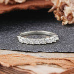 Vintage Marquise Cut Moissanite Half Eternity Wedding Band - Additional view