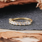 Vintage Marquise Cut Moissanite Half Eternity Wedding Band - Additional view