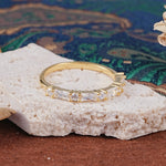 Art Deco Baguette & Round Moissanite Alternating Half Pavé Wedding Band - Additional view