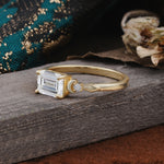 Classic Sparkling Square Cut Lab Diamond Engagement Ring with Side Accents  - Additional view