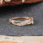 Nature Inspired Leaf Moissanite Stacking Wedding Band - Additional view
