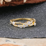Nature Inspired Leaf Moissanite Stacking Wedding Band - Additional view