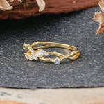Nature Inspired Leaf Moissanite Stacking Wedding Band - Additional view