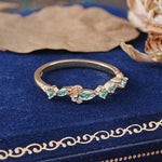 Nature Inspired Floral Moissanite Cluster Wedding Band - Additional view