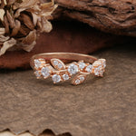 Nature Inspired Laurel Wreath Moissanite Stacking Wedding Band - Additional view
