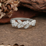 Nature Inspired Laurel Wreath Moissanite Stacking Wedding Band - Additional view