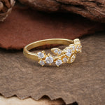Nature Inspired Laurel Wreath Moissanite Stacking Wedding Band - Additional view