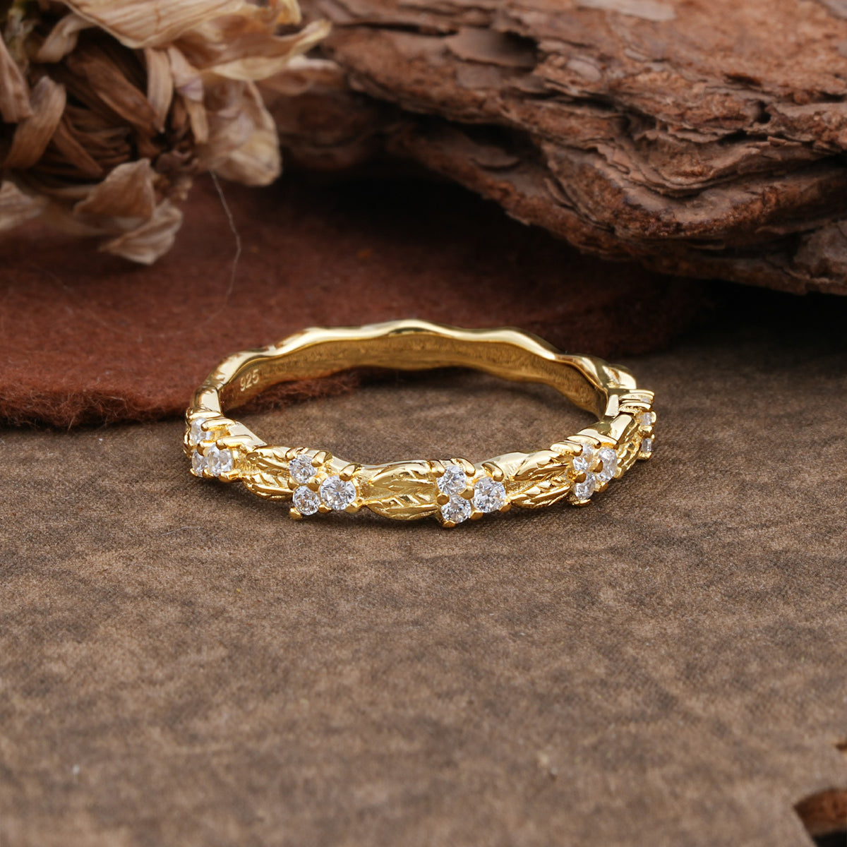 Vintage Filigree Scrollwork Moissanite Openwork Wedding Band - Additional view